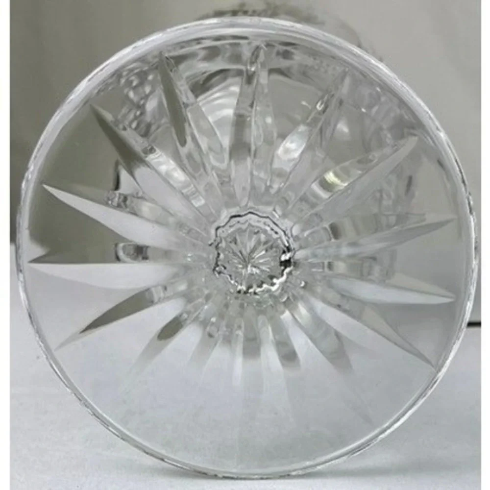 Set of 6 Cut Glass Goblets‎ Starburst Etched Stemware Vintage Style Clear 4.5